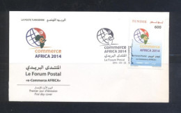 Tunisie 2014- Le Forum Postal Sur Le Commerce Electronique  FDC - Tunisie (1956-...)