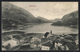 Cartolina Molveno, Teilansicht Mit Wasser Und Bergen  - Altri & Non Classificati