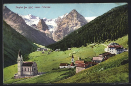 Cartolina Trafoi Am Ortler, Ortsansicht Mit Kirche  - Altri & Non Classificati