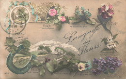 FANTAISIES - Langages Des Fleurs - Rose - Lierre - Marguerite - Carte Postale Ancienne - Sonstige & Ohne Zuordnung