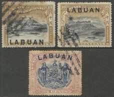 Labuan. 1897-98 Definitives Of North Borneo O/P. 18c, 18c, 24c Cancelled To Order. SG 99, 101, 100 M6020 - North Borneo (...-1963)