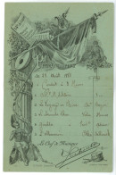 Carte Du PROGRAMME MILITAIRE ( Régiment 14e De Ligne ) Année 1888 Signé Par Le Chef De La Musique ( Fanfare ) - Documents