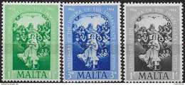 1954 Malta Immaculate Conception 3v. MNH SG N. 263/65 - Sonstige & Ohne Zuordnung