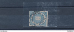 1869 SPAGNA ,ESPANA ,SPAIN,  Franchigia N° 1 Azzurro , Usato , Certificato Rayb - Sonstige & Ohne Zuordnung
