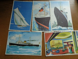 5 Prenten (no Postcards) Boten - Bateaux - Boats - Autres & Non Classés