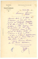 Facture De La Mairie De VILLIE MORGON 69 RHONE Année 1937 - 1900 – 1949