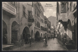 Cartolina Merano, Geschäfte In Der Via Dei Portici  - Autres & Non Classés