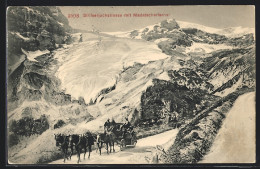 Cartolina Stilfserjoch, Stilfserjochstrasse Mit Madatscherferner Und Kutsche  - Autres & Non Classés