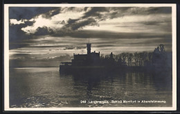 AK Langenargen, Schloss Montfort Vom Wasser Aus In Abendstimmung  - Langenargen