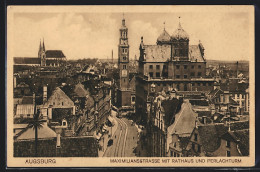 AK Augsburg, Maximilianstrasse Mit Rathaus Und Perlachturm  - Augsburg