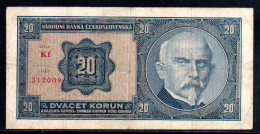 329-Tchécoslovaquie 20 Korun 1926 KF312 - Cecoslovacchia
