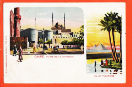 00497 / ⭐ LE CAIRE ◉ Egypte ◉ Edition Carlo MIELI Alexandrie N° 32 ◉ Bi-vues Porte Citadelle-NIL Et Pyramides 1905s - Caïro