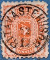 Finland Suomi 1875 5 Kop Stamp Perf 11 Orange, 1 Value Cancelled Tavastehus - Oblitérés