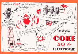 00188 ● Monsieur COKE Très Propre Brulez COKE 30 % Economie Buvard -Blotter - Hydrocarbures