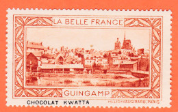 00158 ● GUINGAMP 22-Cotes Armor Pub Chocolat KWATTA Vignette Collection BELLE FRANCE HELIO-VAUGIRARD Erinnophilie - Tourisme (Vignettes)