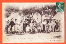 00405 ♥️ Peu Commun AUMALE Algérie Campement Groupe Habitants Tremblement Terre 24 Juin 1910-BESSIERE Castres-MONNET - Autres & Non Classés