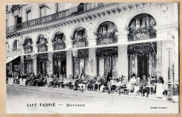00432 ● BAYONNE Terrasse Rue Café FARNIE Façade Arcade 1910s Cliché AUBERT - Pyrenées Atlantiques - Bayonne