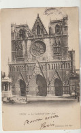 Lyon 69 Carte Circulée Timbrée  La Cathedrale Saint-Jean - Autres & Non Classés