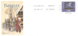 Calvados Bayeux PAP Illustré Patrimoine Vivant - Magritte  Lettre 20g  Oblitéré Jongleur - Prêts-à-poster:private Overprinting