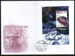 Micronesia 2007 Fish Marine Life Animal Sc 743 M/s FDC # 9259 - Vissen