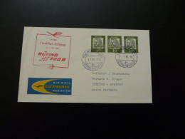 Lettre Premier Vol First Flight Cover Munchen To Tehran Iran Boeing 720 Lufthansa 1961 - Premiers Vols