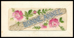 * MIGNONNETTE BRODEE * MIGNONETTE * BONNE ANNEE * SOIERIE * BRODERIE * FLEURS * 11 X 5,5 CM - Embroidered