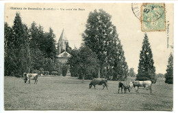 CPA 1907 - Château De BONNELLES Un Coin Du Parc ( Eglise - Vaches  ) Propriété Duchesse D'Uzès * L. Fréchu Editeur - Altri & Non Classificati