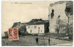 CPA 1914 - PRÉNY Les Ruines Du Château - RARE Avec Le Café + Animée 2 Hommes ) Ecrite Voyagé . Très Bon état - Autres & Non Classés