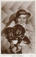 Joan Blundell Film Stars & Their Pets Rare Real Photo Postcard - Schauspieler