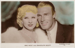 Mae West & Randolph Scott Film Star Paramount Real Photo Postcard - Acteurs