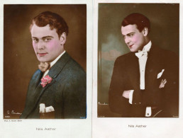 Nils Asther Film Actor 2x Hand Coloured Tinted Real Photo Postcard S - Acteurs