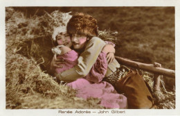 Renee Adoree & John Gilbert Film Tinted Real Photo Postcard - Actores