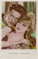 Charles Farrell Greta Nissen Film Stars Real Photo Tinted Postcard - Schauspieler