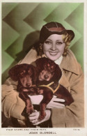 Joan Blondell Film Stars & Their Pets Real Photo Postcard - Acteurs