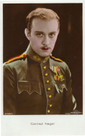 Conrad Nagel Film Star Military Uniform Real Photo Hand Coloured Postcard - Actors