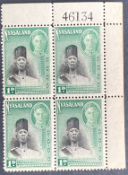 Brit Col Nyasaland 1d Stamps 1945 Block Of 4 MNH Sg145 - Nyassaland (1907-1953)