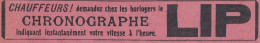 Chronographe LIP, Pubblicità Epoca, 1906 Vintage Advertising - Publicités