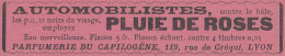 Pluie De Roses, Parfumerie Du Capilogéne Lyon, Pubblicità, 1906 Vintage Ad - Pubblicitari