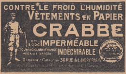 Imperméable CRABBE, Pubblicità Epoca, 1906 Vintage Advertising - Publicidad