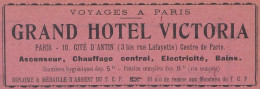 Grand Hotel Victoria, Paris, Pubblicità Epoca, 1906 Vintage Advertising - Reclame