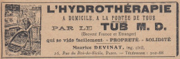 Hydrothérapie Par Le Tub Maurice Devinat, Pubblicità, 1906 Vintage Ad - Werbung