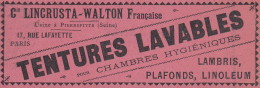 Tentures Lavables LINCRUSTA-WALTON, Pubblicità Epoca, 1906 Vintage Ad - Reclame