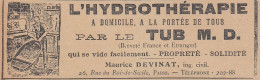 Hydrothérapie Par Le Tub Maurice Devinat, Pubblicità, 1906 Vintage Ad - Advertising