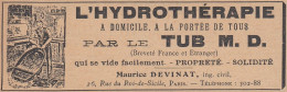 Hydrothérapie Par Le Tub Maurice Devinat, Pubblicità, 1906 Vintage Ad - Reclame