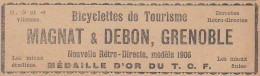 Bicyclette De Tourisme MAGNAT & DEBON, Pubblicità Epoca, 1906 Vintage A - Reclame