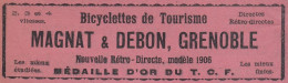 Bicyclette De Tourisme MAGNAT & DEBON, Pubblicità Epoca, 1906 Vintage A - Reclame