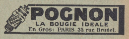 POGNON La Bougie Ideale, Pubblicità Epoca, 1912 Vintage Advertising - Reclame