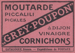 Moutarde GREY-POUPON, Pubblicità Epoca, 1912 Vintage Advertising - Publicités