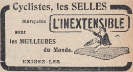 Selles L'INEXTENSIBLE, Pubblicità Epoca, 1912 Vintage Advertising - Werbung