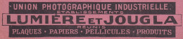 Plaques Lumiére Et Jougla, Pubblicità Epoca, 1912 Vintage Advertising - Werbung